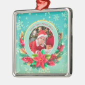 Baby's First Christmas Custom Name Photo Keepsake Metalen Ornament (Links)