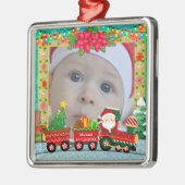 Baby's First Christmas Custom Name Photo Keepsake Metalen Ornament (Links)