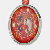 Baby's First Christmas Custom Name Photo Keepsake Metalen Ornament (Links)