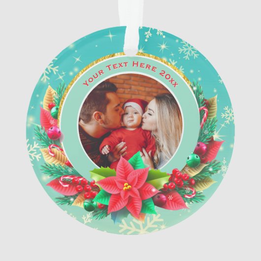 Baby's First Christmas Custom Name Photo Keepsake Ornament (achterkant)