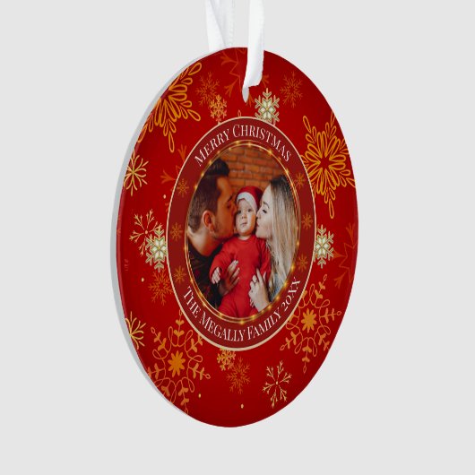 Baby's First Christmas Custom Name Photo Keepsake Ornament (voorkant)