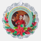 Baby's First Christmas Custom Name Photo Keepsake Ornament Kaart (Achterkant)