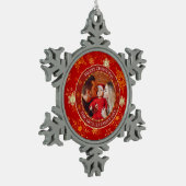 Baby's First Christmas Custom Name Photo Keepsake Tin Sneeuwvlok Ornament (Links)