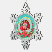 Baby's First Christmas Custom Name Photo Keepsake Tin Sneeuwvlok Ornament (Rechts)