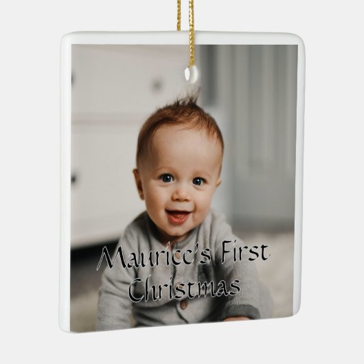 Baby's first Christmas Customizable Photo Ornament (Rechts)