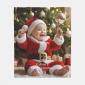 Baby's First Christmas Fleece Blanket Custom Photo Deken (Voorkant)