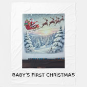 Baby's First Christmas Fleece Deken (Voorkant)