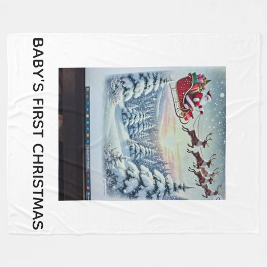 Baby's First Christmas Fleece Deken (Voorkant (Horizontaal))