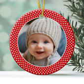 Baby's First Christmas - foto met naam op de rug Keramisch Ornament
