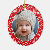 Baby's First Christmas - foto met naam op de rug Keramisch Ornament (Links)