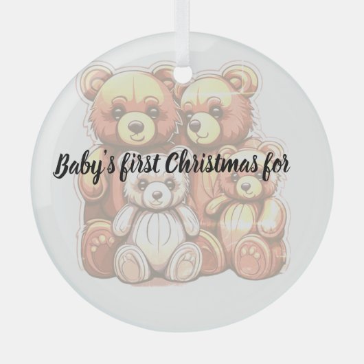 Baby's first Christmas  Glas Ornament (Voorkant)