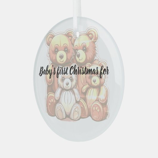 Baby's first Christmas  Glas Ornament (Voorkant links)