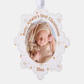 Baby's First Christmas Gold  Sparkle and year Ornament Kaart (Links)