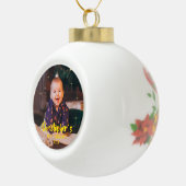Babys First Christmas Gold Sparkle Stars Photo Keramische Bal Ornament (Rechts)