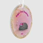 Baby's First Christmas-Hippo Ornament-Customizable Ornament (voorkant)