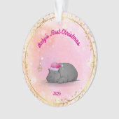 Baby's First Christmas-Hippo Ornament-Customizable Ornament (voorkant)