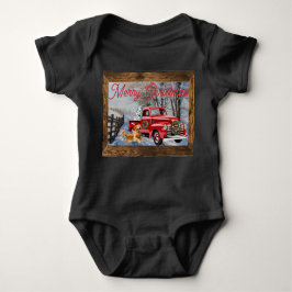 Baby's First Christmas Holiday Farm Scene Romper