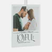 Babys First Christmas Joyful Birth Announcement Glas Ornament (Voorkant Rechts)