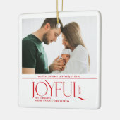 Babys First Christmas Joyful Birth Announcement Keramisch Ornament (Links)