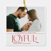 Babys First Christmas Joyful Birth Announcement Keramisch Ornament (Voorkant)