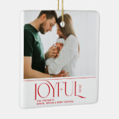 Babys First Christmas Joyful Birth Announcement Keramisch Ornament (Rechts)