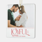 Babys First Christmas Joyful Birth Announcement Keramisch Ornament (Links)