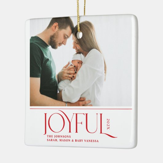 Babys First Christmas Joyful Birth Announcement Keramisch Ornament (Links)