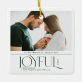Babys First Christmas Joyful Birth Announcement Keramisch Ornament (Voorkant)