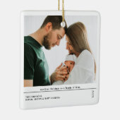 Babys First Christmas Joyful Birth Announcement Keramisch Ornament (Rechts)