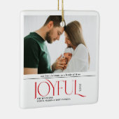 Babys First Christmas Joyful Birth Announcement Keramisch Ornament (Rechts)