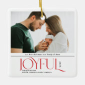 Babys First Christmas Joyful Birth Announcement Keramisch Ornament (Voorkant)