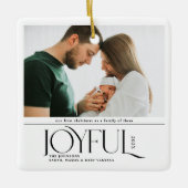 Babys First Christmas Joyful Birth Announcement Keramisch Ornament (Voorkant)