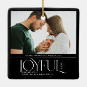Babys First Christmas Joyful Birth Announcement Keramisch Ornament (Achterkant)