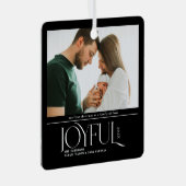 Babys First Christmas Joyful Birth Announcement Metalen Ornament (Voorkant Rechts)