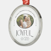 Babys First Christmas Joyful Birth Announcement Metalen Ornament (Links)