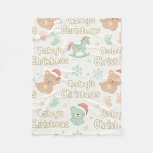 Baby's First Christmas Keepsake Milestone  Fleece Deken (Voorkant)