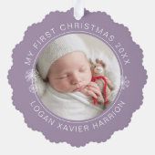 Baby's First Christmas Keepsake Photo Ornament Kaart (Achterkant)