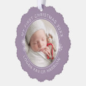 Baby's First Christmas Keepsake Photo Ornament Kaart (Links)