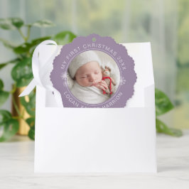 Baby's First Christmas Keepsake Photo Ornament Kaart