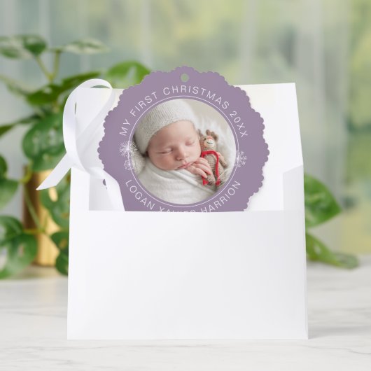 Baby's First Christmas Keepsake Photo Ornament Kaart (Envelop)