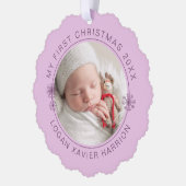 Baby's First Christmas Keepsake Photo Ornament Kaart (Links)