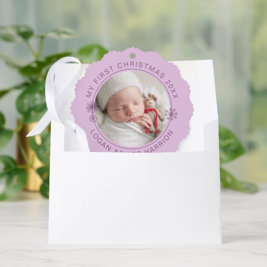 Baby's First Christmas Keepsake Photo Ornament Kaart (Envelop)