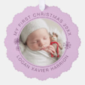 Baby's First Christmas Keepsake Photo Ornament Kaart (Voorkant)