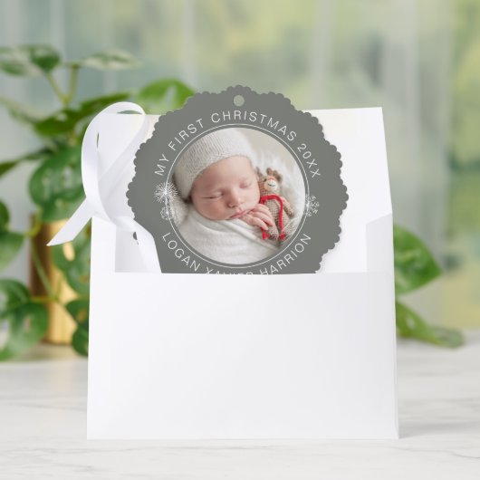 Baby's First Christmas Keepsake Photo Ornament Kaart (Envelop)