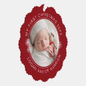 Baby's First Christmas Keepsake Photo Ornament Kaart (Rechts)