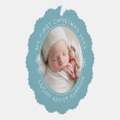 Baby's First Christmas Keepsake Photo Ornament Kaart (Rechts)