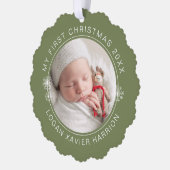 Baby's First Christmas Keepsake Photo Ornament Kaart (Links)