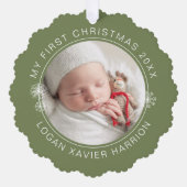 Baby's First Christmas Keepsake Photo Ornament Kaart (Voorkant)