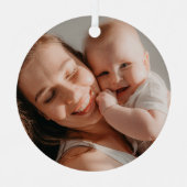 Baby's First Christmas Minimal Photo Metalen Ornament (Voorkant)