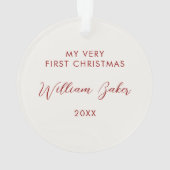 Baby's First Christmas Minimal  Photo  Ornament (achterkant)